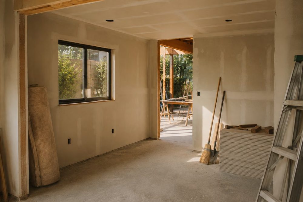 Garage conversion in progress