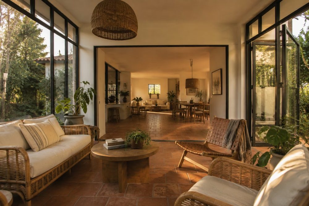 Glazed sunroom addition on a Beverly Hills home